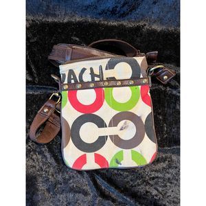 Coach Canvas Tote Crossbody Purse  No. 42100